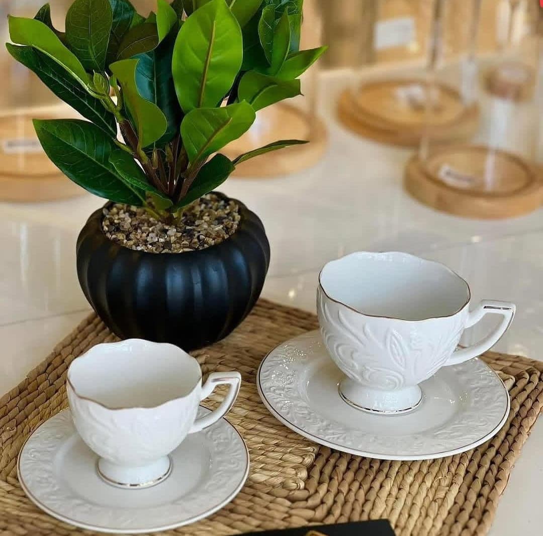 طقم قهوة و حليب سيراميك سفسفة دوري