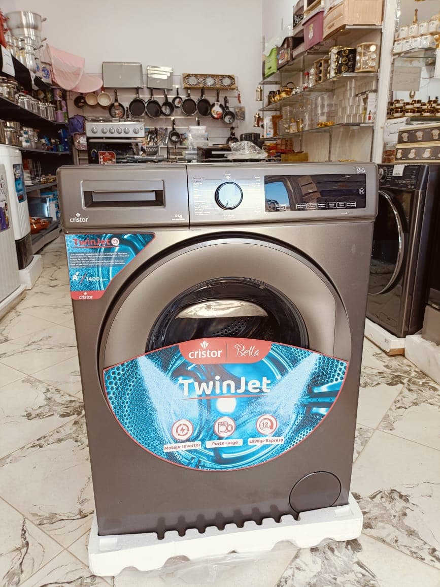 غسالة اوتوماتيك 12 كلغ كريستور لون رمادي